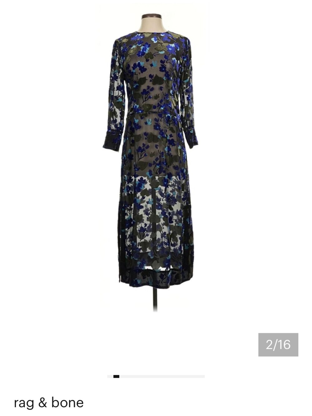Rag & Bone Sheer GIGI Column MIDI Dress Sz M 6/8 See Pics - Picture 3 of 15